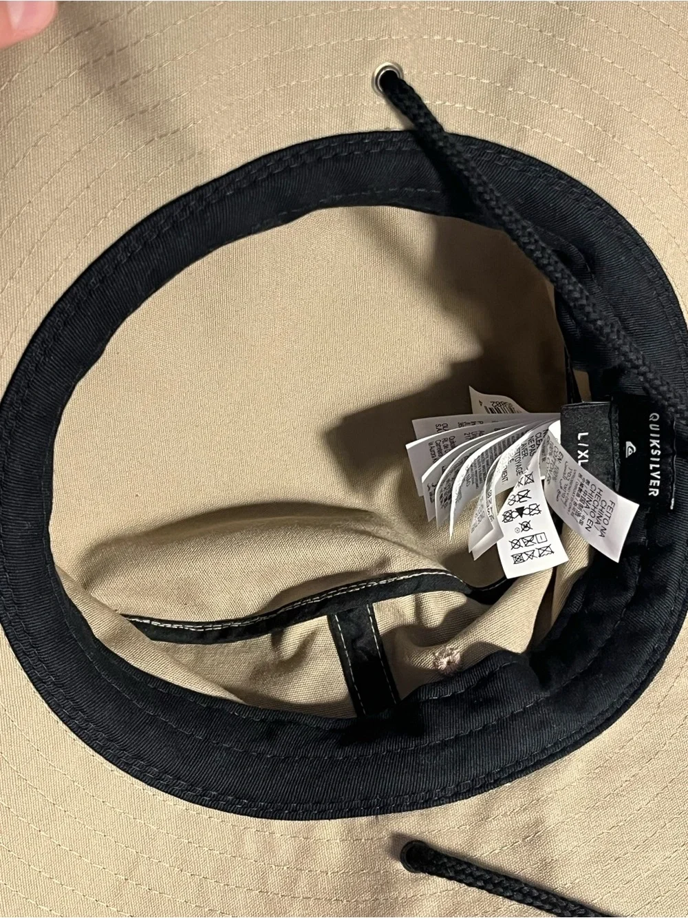 Quiksilver Bushmaster Safari Hat with Chin Cord in Khaki